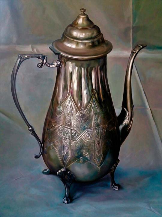 “Tetera marroquí” Óleo sobre lienzo. 100 x 81. 2021.